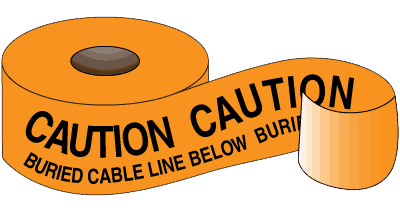 warning tape caution buried cable line below