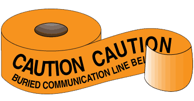warning tape caution buried communication line below