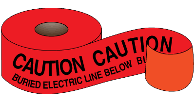 warning tape caution buried electric line below