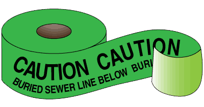 warning tape caution buried sewer line below
