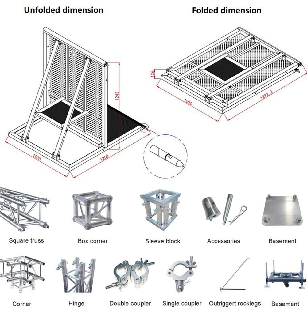 aluminum stage barrier specification