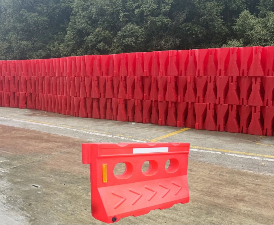water filled traffic barriers