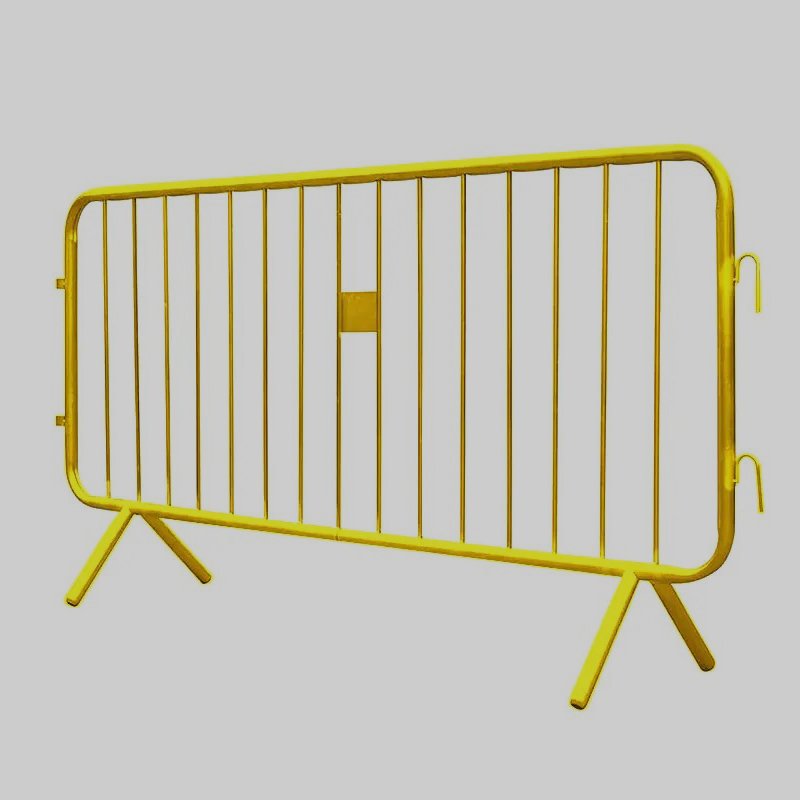 JW-RB-011H-cross-fixed-leg-yellow-crowd-control-barrier-galvanised