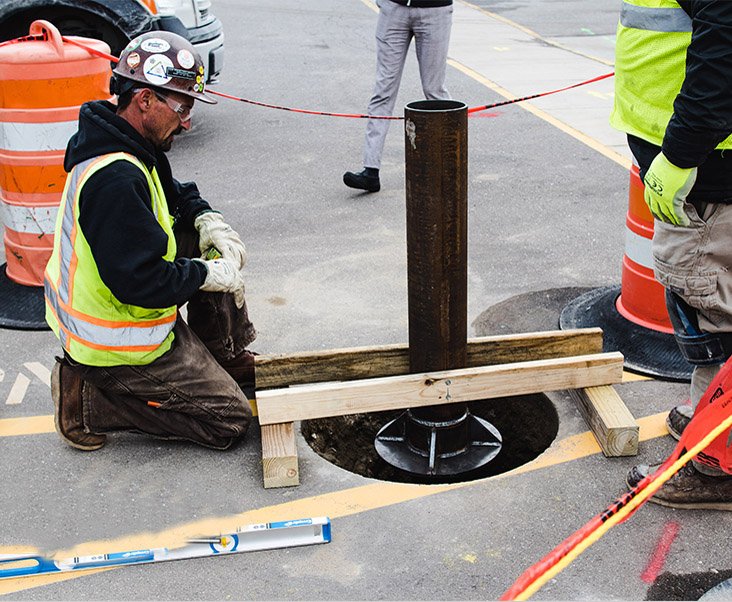 Parking Bollard Installation
