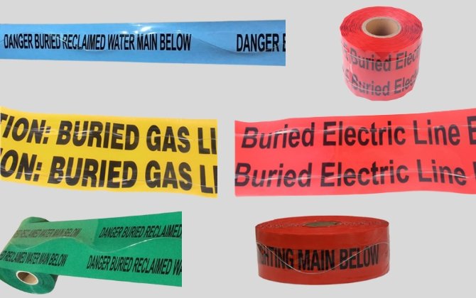 Wire underground detectable warning tapes