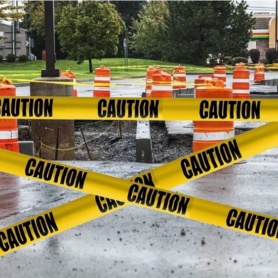 construction site warning tapes