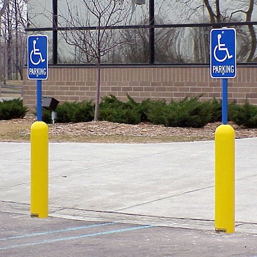 disabled parking bollard