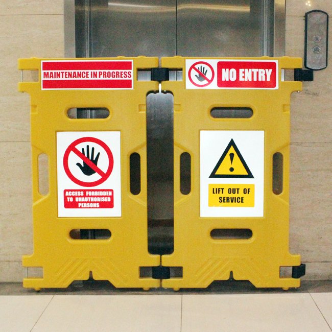 elevator maintenance safety barrier