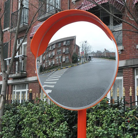 road safety convex mirror