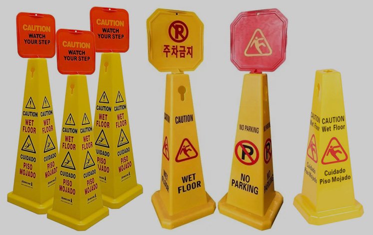 4-Way Cone Safety Signs