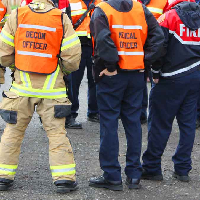 Emergency responders in safety vest