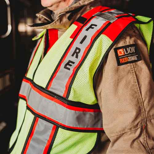 Firefighters in safety vest