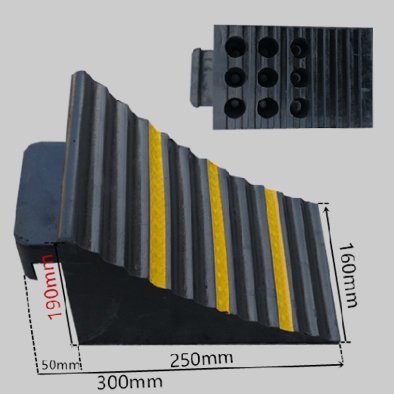 JW-WC-300B reflective rubber wheel chock