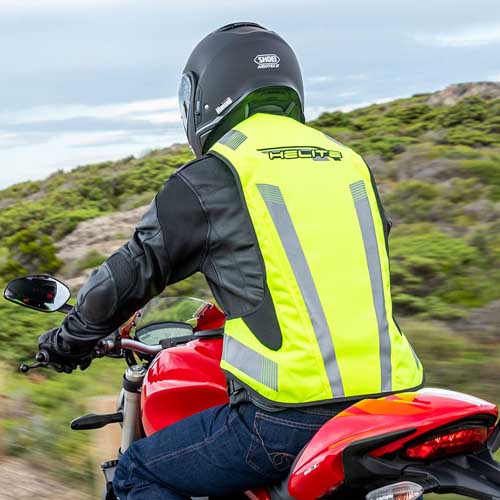 Motorcyclists in safety vest