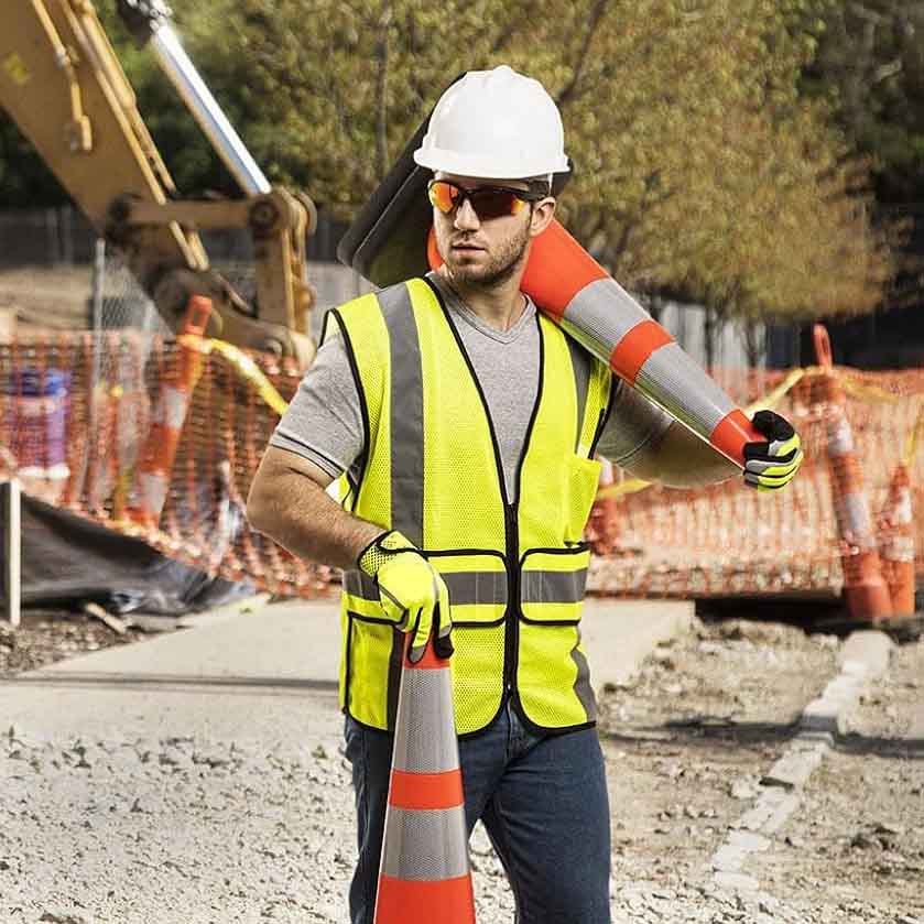 road crews in safety vest