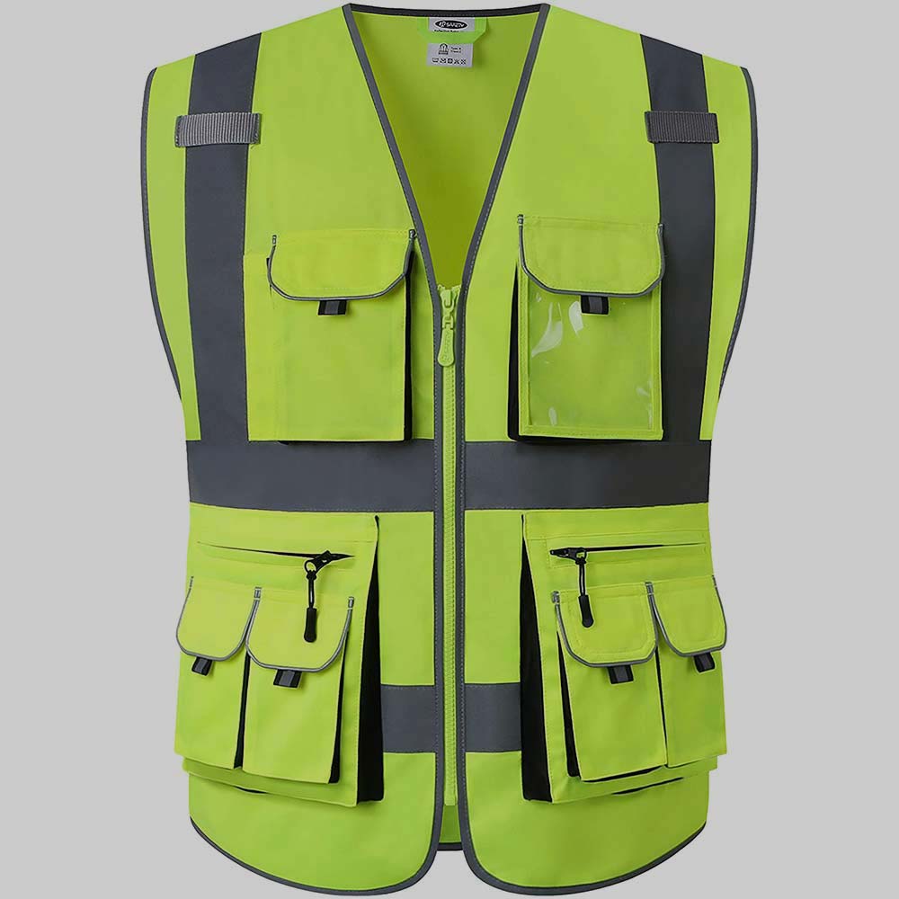 safety vest with pockets and zipper