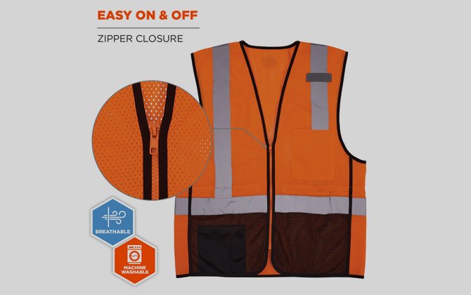 safety vest zipper closure