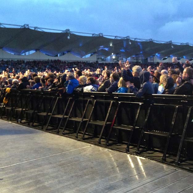 stage barriers used in concert