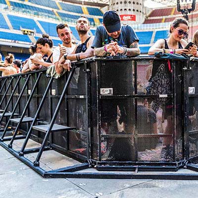 stage barriers used in outdoor event