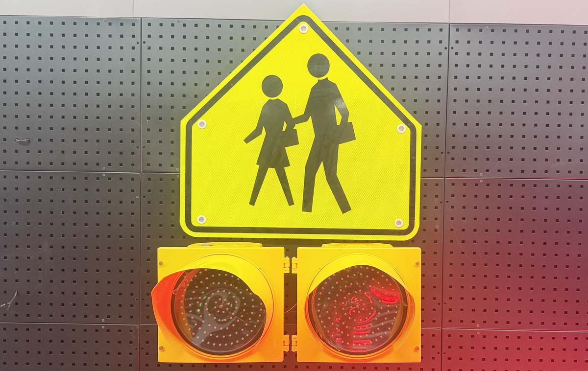 Pentagon-shaped traffic signs