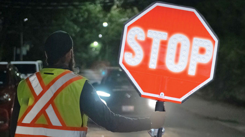 US MUTCD Standard LED STOP SLOW PADDLE