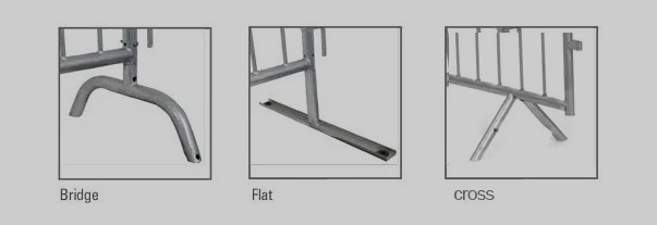 crowd control barrier foot types