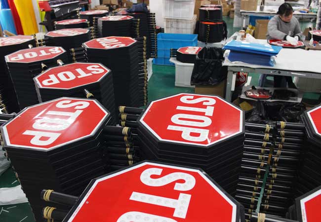 led stop slow paddles production 1
