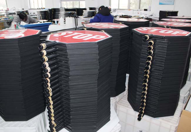led stop slow paddles production 2