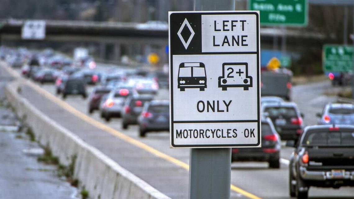 A High-Occupancy Vehicle (HOV) lane