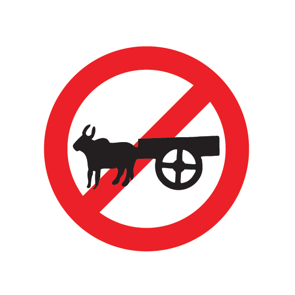 Bullock Carts & Hand Carts Prohibited Sign