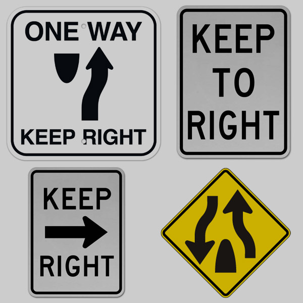 Keep Right Signs