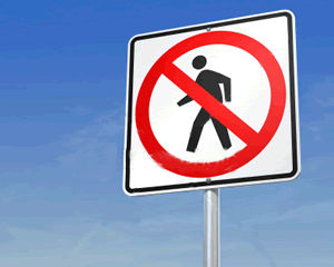 No Pedestrians Sign