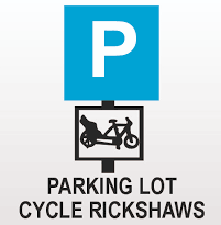 Parking Cycle Rickshaw Sign