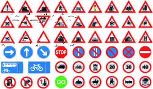 Red Road Signs