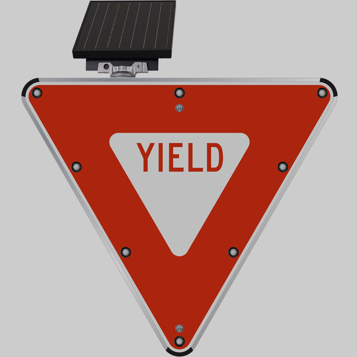 Solar LED Yield Signs