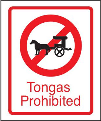 Tongas Prohibited Sign