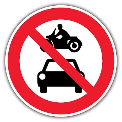 Vehicles Prohibited Sign