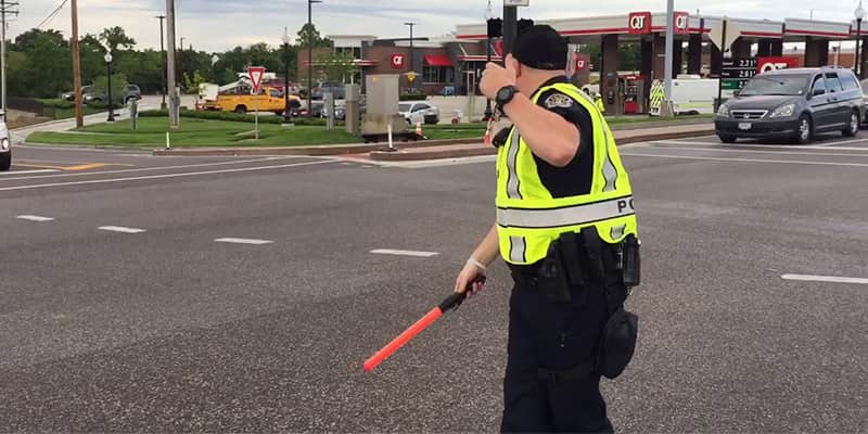 police traffic baton guide traffic
