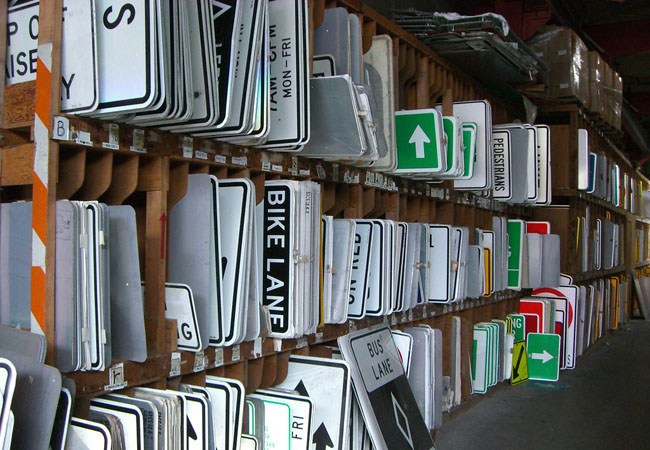 traffic signs ready for shipment