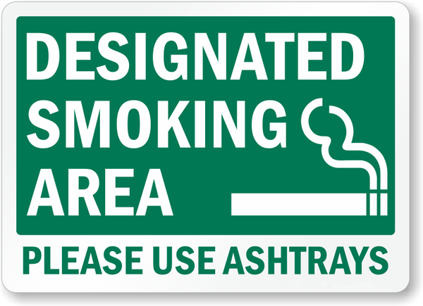 Designated Smoking Area Signage