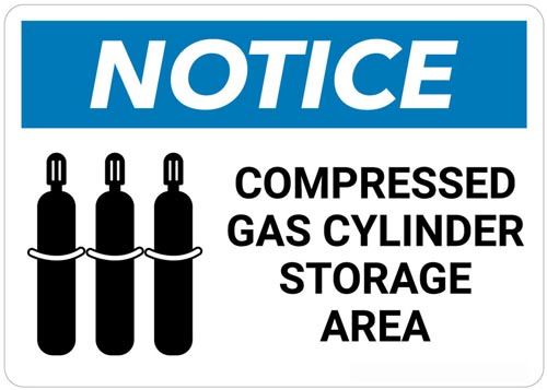 Gas Cylinder Storage Signage