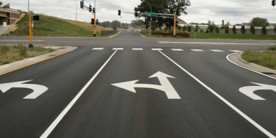 Merge Arrows Marking on road
