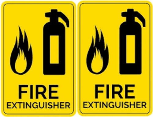 Yellow Fire Safety Signs