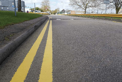 Yellow Hazard Warning Line
