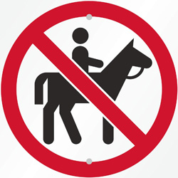 no horse riding sign