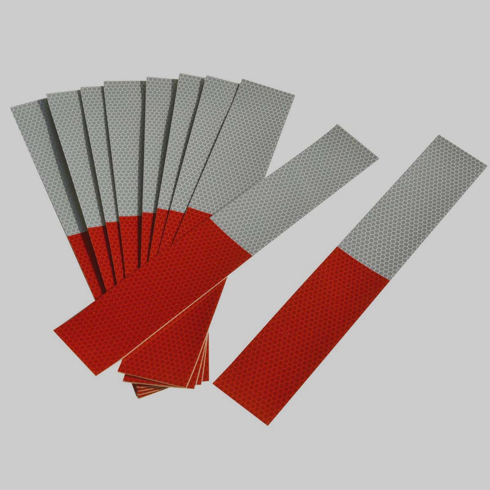 red white reflective strips