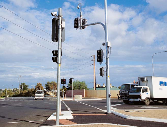 traffic signal poles
