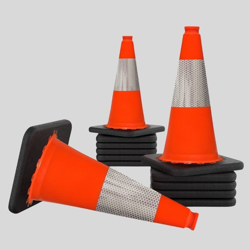 500 and 750mm Interlock Base PVC Traffic Cones