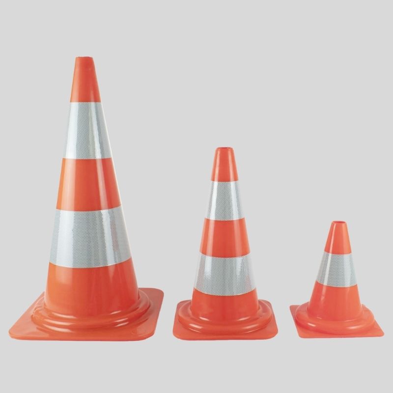 500 and 750mm One Piece PVC Traffic Cones