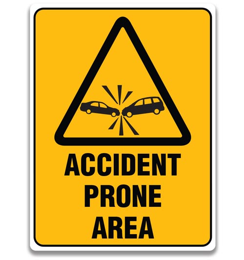 Accident Prone Area Sign